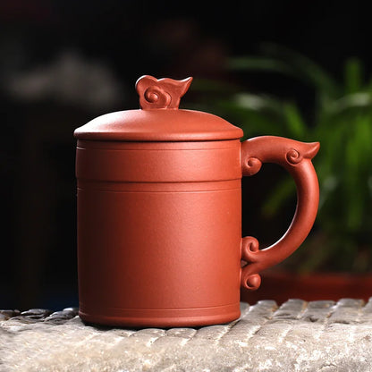 Yixing Zisha Cup cover cup office tea cup pot Kung Fu Qing cement auspicious Master Cup single cup 420cc