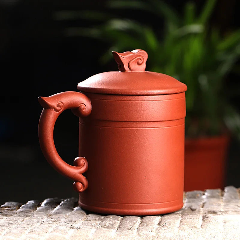 Yixing Zisha Cup cover cup office tea cup pot Kung Fu Qing cement auspicious Master Cup single cup 420cc