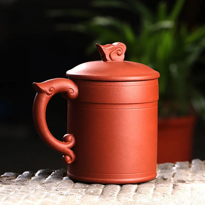 Yixing Zisha Cup cover cup office tea cup pot Kung Fu Qing cement auspicious Master Cup single cup 420cc