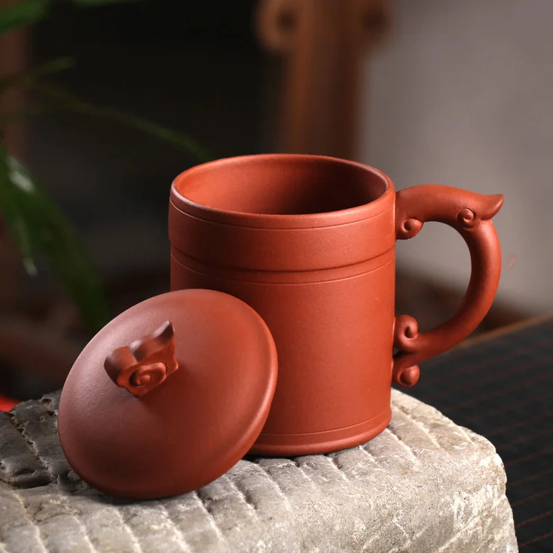Yixing Zisha Cup cover cup office tea cup pot Kung Fu Qing cement auspicious Master Cup single cup 420cc
