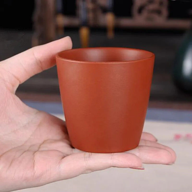 Yixing Zisha Pot Large Straight Cup, Zhu Ni Teacup Single Cup, Red, Black, Master Tea Cup, 100ml