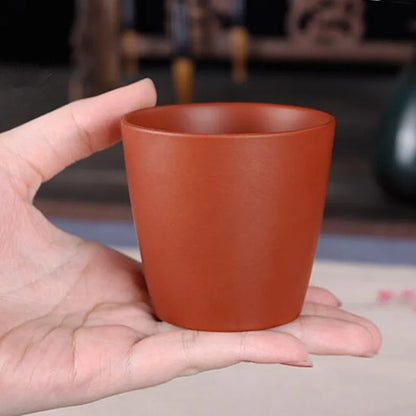Yixing Zisha Pot Large Straight Cup, Zhu Ni Teacup Single Cup, Red, Black, Master Tea Cup, 100ml