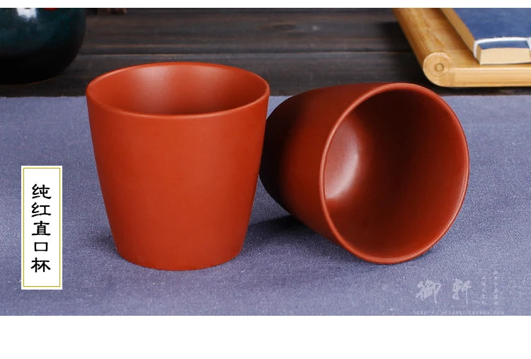 Yixing Zisha Pot Large Straight Cup, Zhu Ni Teacup Single Cup, Red, Black, Master Tea Cup, 100ml