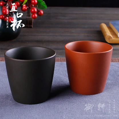 Yixing Zisha Pot Large Straight Cup, Zhu Ni Teacup Single Cup, Red, Black, Master Tea Cup, 100ml