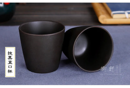 Yixing Zisha Pot Large Straight Cup, Zhu Ni Teacup Single Cup, Red, Black, Master Tea Cup, 100ml