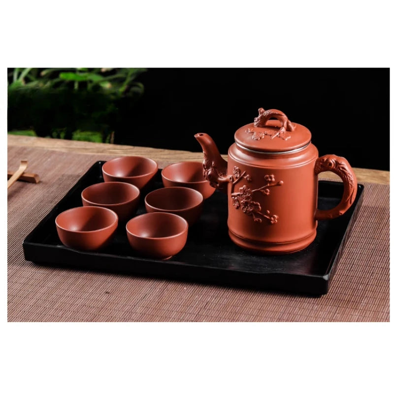 Yixing Zisha Pot Stainless Steel Strainer Teapot Large Capacity Flower Tea Single Pot Tea Cup Kettle Set Home 500ml Tea Maker