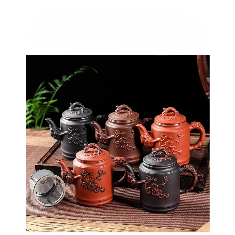 Yixing Zisha Pot Stainless Steel Strainer Teapot Large Capacity Flower Tea Single Pot Tea Cup Kettle Set Home 500ml Tea Maker
