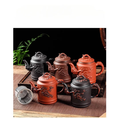 Yixing Zisha Pot Stainless Steel Strainer Teapot Large Capacity Flower Tea Single Pot Tea Cup Kettle Set Home 500ml Tea Maker