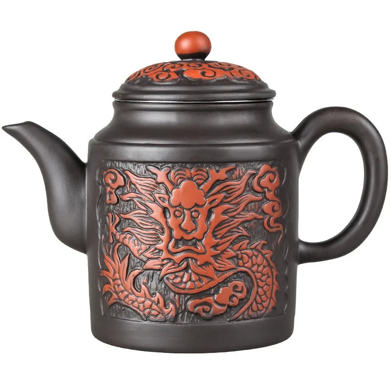 Yixing Zisha Pot Stainless Steel Strainer Teapot Large Capacity Flower Tea Single Pot Tea Cup Kettle Set Home 500ml Tea Maker