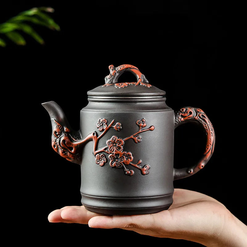 Yixing-Zisha Pot Stainless Steel Strainer Teapot, Large Capacity, Flower Tea, Single Pot, Tea Cup, Kettle Set, Home, 550ml