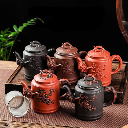 Yixing-Zisha Pot Stainless Steel Strainer Teapot, Large Capacity, Flower Tea, Single Pot, Tea Cup, Kettle Set, Home, 550ml