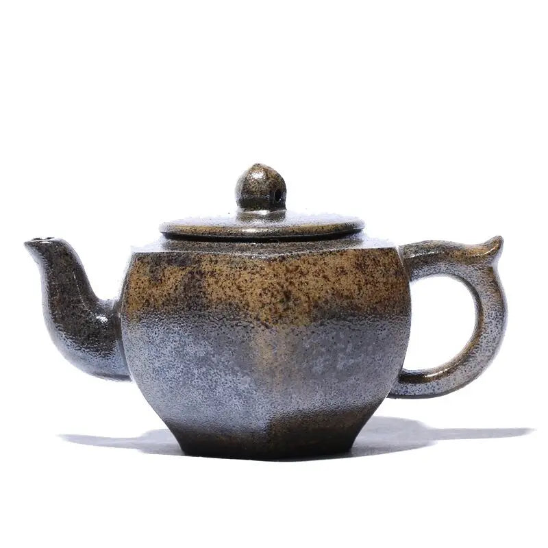 Yixing Zisha Teapot Wood-fired All Handmade Six-square Palace Lantern Teapot Kung Fu Tea Set Teapot Small Capacity 150ml