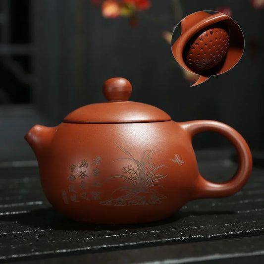 Yixing Zisha Xishi Teapot Chinese Handmade Kung Fu Teaware Tea Pots Ball Shaped Tea Infuser Authentic Beauty Tea Kettle Set