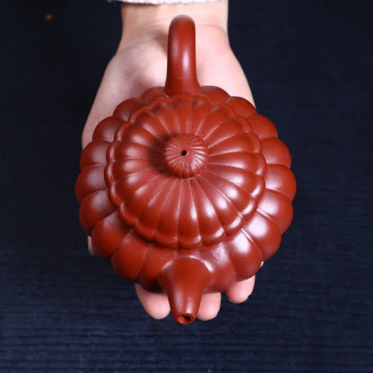 Yixing dahongpao Handmade Purple Clay Pot Raw Mine Small Coal Kiln Red Mud Red Jade Eggplant Melon Kung Fu Chinese Tea Pot 310ml