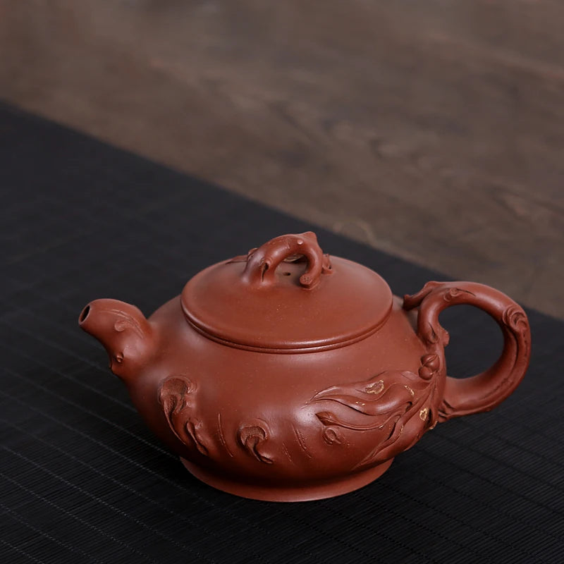 Yixing monohydrate hall are recommended by ore all hand kung fu tea set bottom groove of qing peach pot of 470 ml