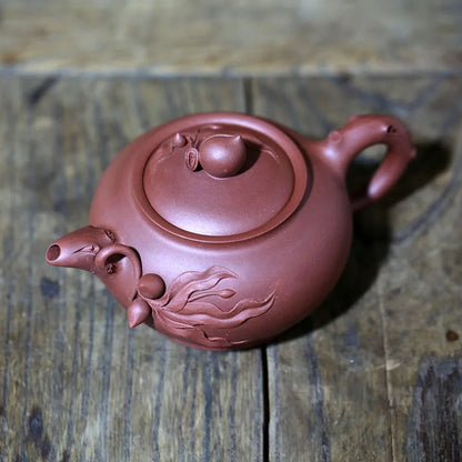 Yixing monohydrate hall are recommended by the manual undressed ore qing cement bowl peach pot decals teapot tea 410 ml