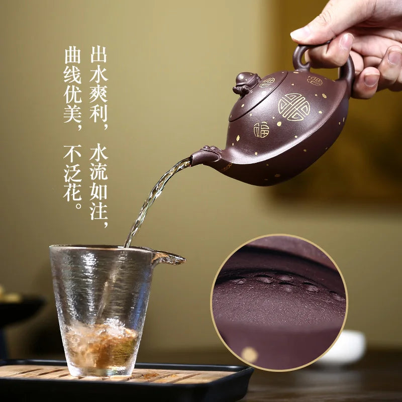 Yixing purple clay teapot by hand