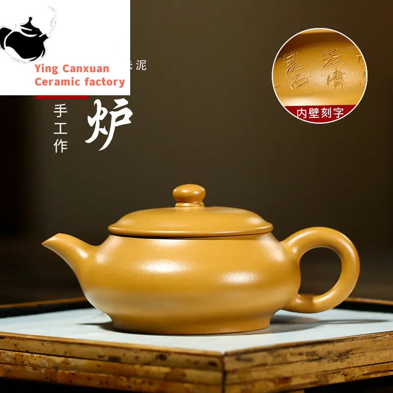Yixing purple clay teapot  gold Zhuni Ming furnace pot Kung Fu tea set teapot capacity 160ml