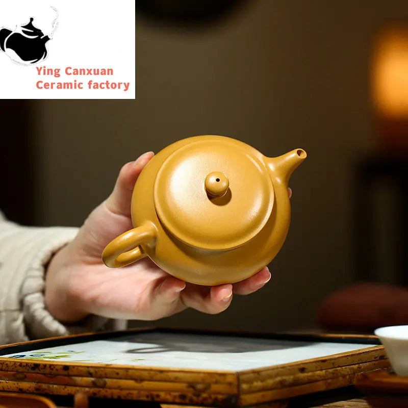 Yixing purple clay teapot  gold Zhuni Ming furnace pot Kung Fu tea set teapot capacity 160ml