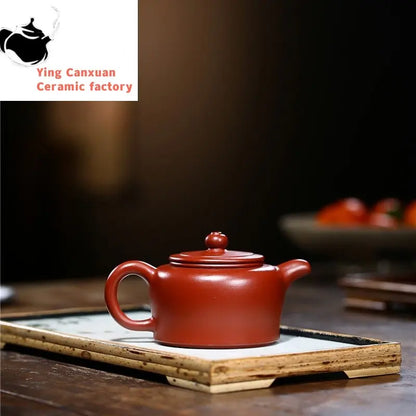 Yixing purple clay teapot handmade raw ore Dahongpao engraving Admiralty teapot 220cc Kung Fu tea set teapot
