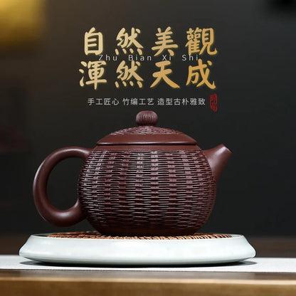 Yixing purple clay teapot is a pure handmade teapot with inner wall decorated with Kung Fu Tea