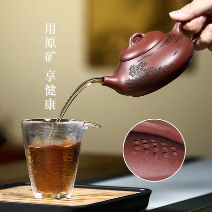 Yixing purple clay teapot pure handmade teapot
