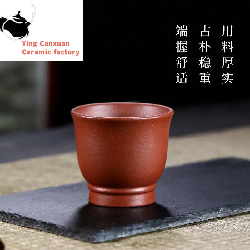 Yixing purple sand cup Raw Mine Downhill Mud Tea Zen Blind Cup Pure Hand Carved 140ml