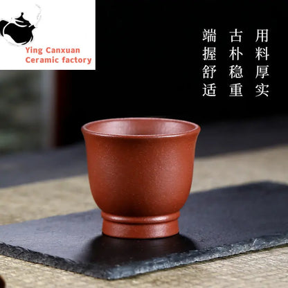 Yixing purple sand cup Raw Mine Downhill Mud Tea Zen Blind Cup Pure Hand Carved 140ml