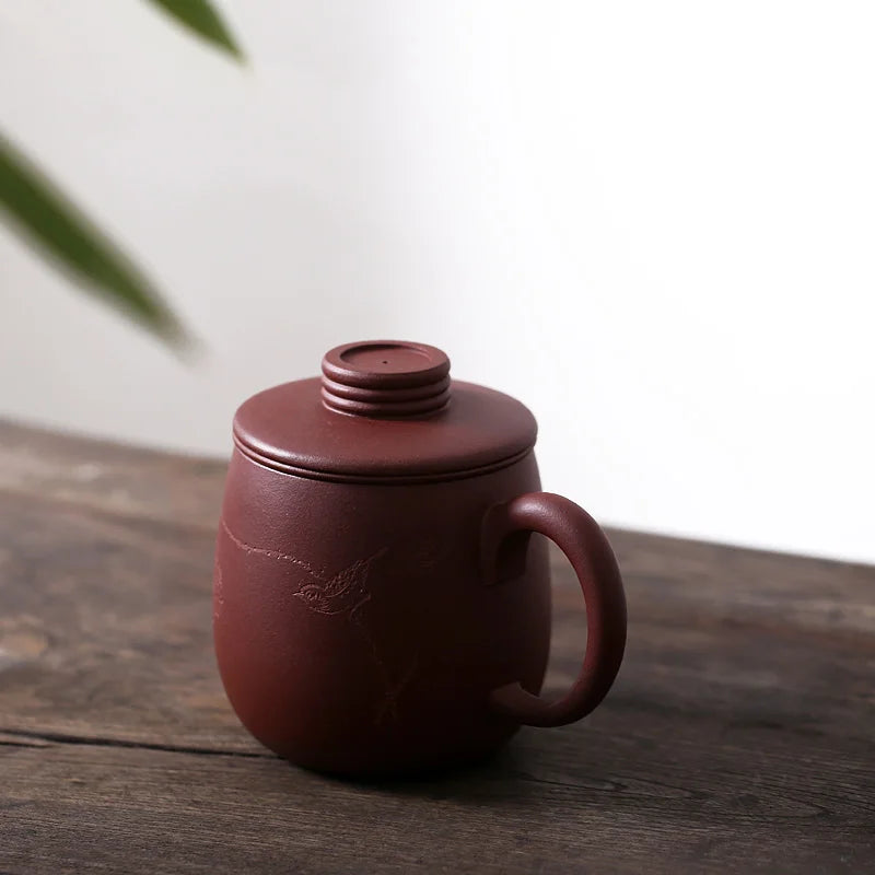 Yixing purple sand cup pot of kung fu tea cup with cover manual cover glass tank filter tea 410 cc