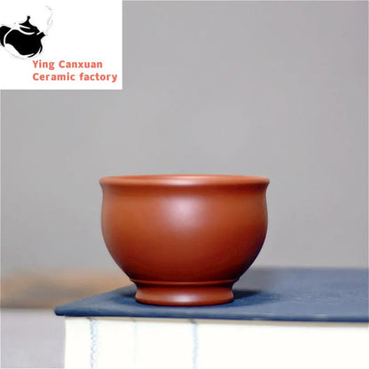 Yixing purple sand cup raw ore Dahongpao pure hand lettering cup tea cup capacity 120ml