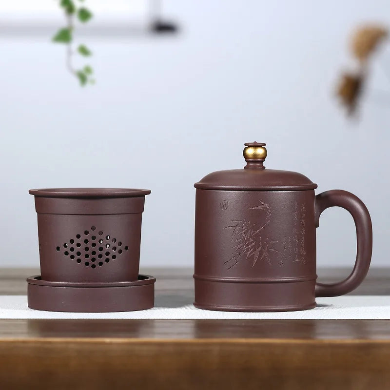Yixing purple sand cup really large capacity filter cups with cover with bladder pure manual hand man