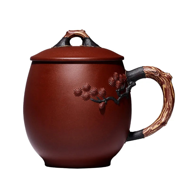 Yixing purple sand cup really pure manual cover cup tea cup tea service office glass cup prolong life