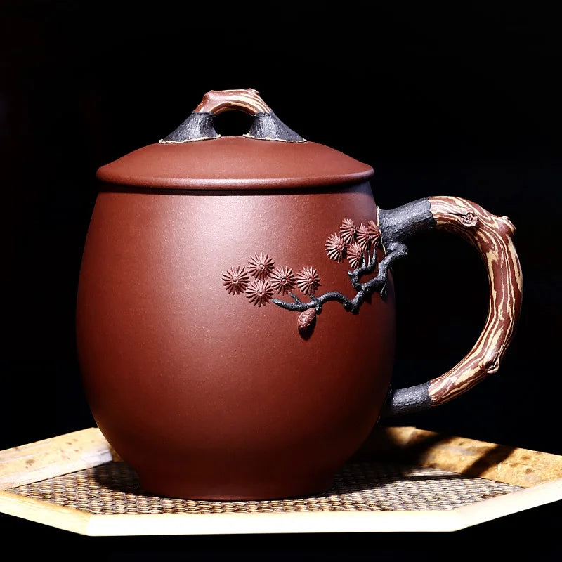 Yixing purple sand cup really pure manual cover cup tea cup tea service office glass cup prolong life