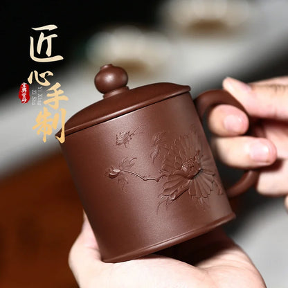 Yixing purple sand cup really pure manual office with small cup of ceramic tea tea set recent cup