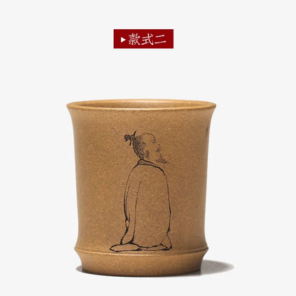 Yixing purple sand sample tea cup master cup small cup tea bowl, individual cup mud bamboo cup 120 ml