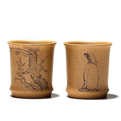 Yixing purple sand sample tea cup master cup small cup tea bowl, individual cup mud bamboo cup 120 ml