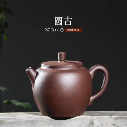 Yixing raw ore teapot authentic handmade purple clay teapot kettle 320ml pottery pot teaset gift box free shipping