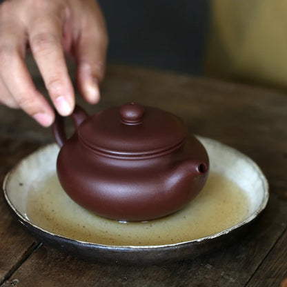 Yixing recommended pure manual high-capacity teapot set tea service home archaize of purple clay pot of 215 ml