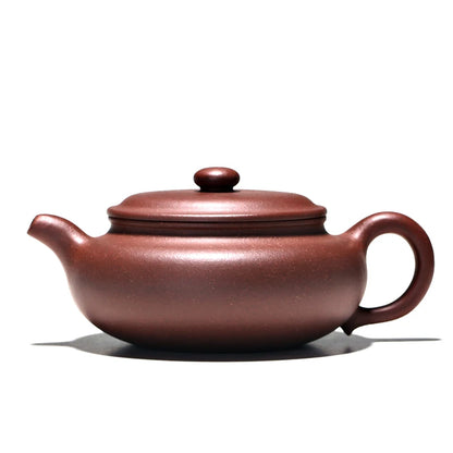 Yixing recommended undressed ore famous tea tea set manually set household archaize of purple clay pot flat belly 375 ml