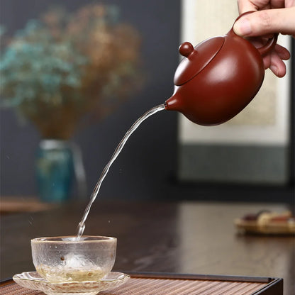 Yixing tea pot purple clay Xishi teapot beauty kettle Raw ore Handmade Tea set authentic Tie Puer 188 ball hole filter