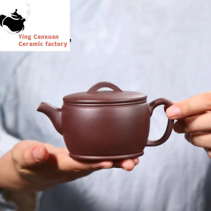 Yixing teapot household tea set single pot raw ore purple mud Han tile purple sand pot pure handmade Chinese teapot