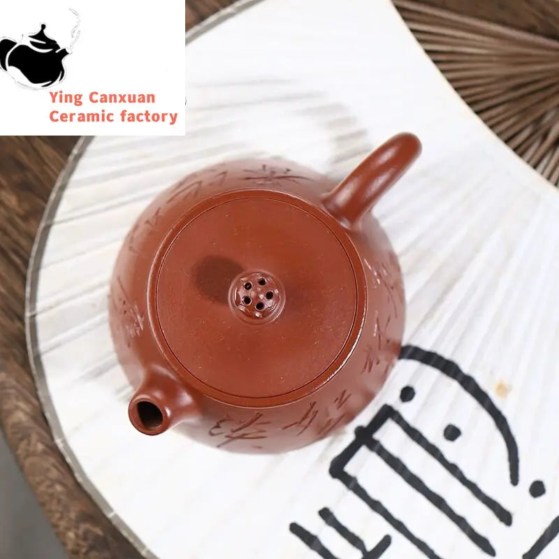 Yixing teapot vermilion stone ladle pot full handmade purple sand tea set custom gift wine set to drink white tea Chinese teapot