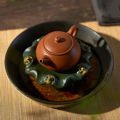 Yixing zisha pot holder tea play frog animal spray water mat for tea pot home decoration creative tea pet handmade tea play new