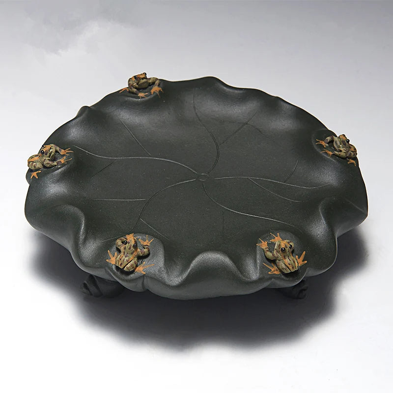Yixing zisha pot holder tea play frog animal spray water mat for tea pot home decoration creative tea pet handmade tea play new