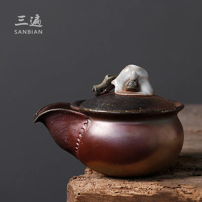 Yiye Bodhi Stoneware Firewood Aquarius Pot Pot Single Teapot Ceramic Retro Anti-Scald Tureen Handmade Teapot