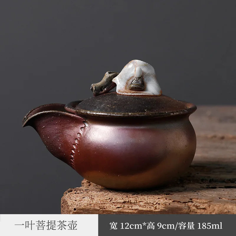 Yiye Bodhi Stoneware Firewood Aquarius Pot Pot Single Teapot Ceramic Retro Anti-Scald Tureen Handmade Teapot