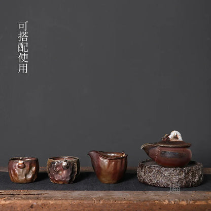 Yiye Bodhi Stoneware Firewood Aquarius Pot Pot Single Teapot Ceramic Retro Anti-Scald Tureen Handmade Teapot