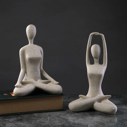 Yoga Woman Sculpture & Figurines for Interior Modern Living Room Decor Home Table Ornaments Figure Statue Decor