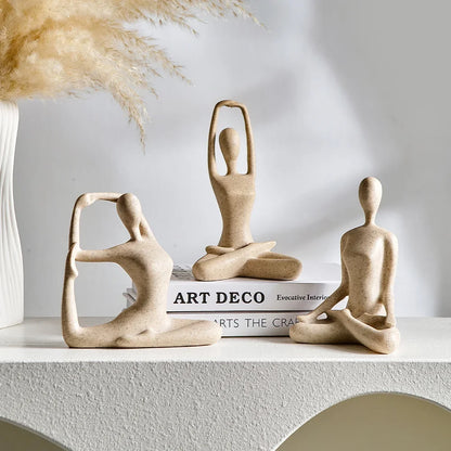Yoga Woman Sculpture & Figurines for Interior Modern Living Room Decor Home Table Ornaments Figure Statue Decor
