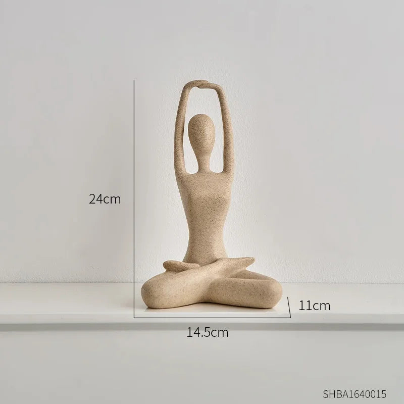 Yoga Woman Sculpture & Figurines for Interior Modern Living Room Decor Home Table Ornaments Figure Statue Decor